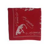 MutluHan%100 Pamuk Bandana | Atatürk Silüetli & İmzalı, Kırmızı | Unisex Fular | Günlük, İş ve Özel Günler İçin Hediyelik