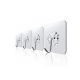 MUTLUHOME 4 Adet 6x6 cm Kendinden Yapışkanlı Şeffaf Güçlü Askı Kapı Duvar Askıları Ağır Yük Taşıma Askısı