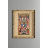 Mutluluğun Başlangıcı - Vintage Desenli Tablo - İnce Model, Altın5, 30 x 40