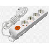 Mutlusan 001 175 420002 02 00 Ri-Tech 4'lü 2 m Anahtar Topraklı Grup Priz