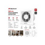Mutlusan 100 cm Havalandırma Aspiratörü Banyo WC Mutfak Duvar Tipi Fan