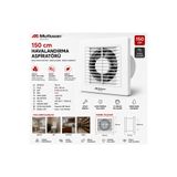 Mutlusan 150 cm Havalandırma Aspiratörü Banyo WC Mutfak Duvar Tipi Fan