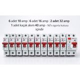 Mutlusan 16 Lı Sigorta Kutusu Için Hazır Sigorta SETI/10A-16A-32+40A Kaçak Akım/ - SİGORTA