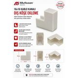 Mutlusan 16X16 Kablo Kanalı Dış Köşe Plastik Beyaz
