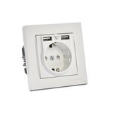 Mutlusan 2220 619 0201 Rita 2'li Beyaz USB Topraklı Priz