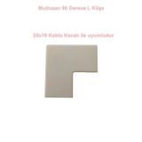 Mutlusan 25X16 Kablo Kanalı 90 L Köşe Dönüş Ek Parçası Plastik Beyaz
