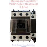 MUTLUSAN 3P 32A 15KW AC Kontaktör 220v 1NO+1NC (32 Amper 220 Volt 1 Açık 1 Kapalı Kontak Trifaze Kon