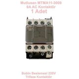 MUTLUSAN 3P 9A 4KW AC Kontaktör 220v 1NO+1NC (9 Amper 220 Volt 1 Açık 1 Kapalı Kontak Trifaze Kontak
