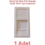 MUTLUSAN 45x22.5 Kanal İçi Panjurlu Data Priz Kapağı / Telefon Kapağı (RJ-11 / RJ-45 Keystone Jack İ