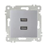 Mutlusan Rita Inox İkili Mekanizmalı Tuş USB Şarj Priz