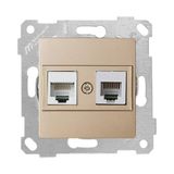 Mutlusan Rita Mekanizmalı Tuş Telefon Data Priz (Rj12 Cat5e) Dore (6'Li Paket)