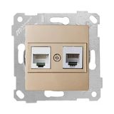 Mutlusan Rita Mekanizmalı Tuş Telefon Data Priz (Rj12 Cat5e) Dore (8'Li Paket)