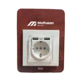 Mutlusan Rita Siyah 2'li Usb Topraklı Priz