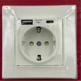 Mutlusan Rita Topraklı Priz Usb+Type-C (2220 629 0201B) Beyaz Blisterli