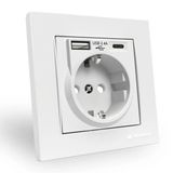 Mutlusan Rita Topraklı Priz Usb+Type-C Beyaz 22206290201