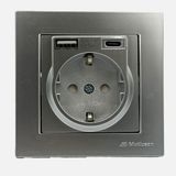 Mutlusan Rita USB Type-C Inox Priz