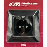 Mutlusan Rita Usb+type-c Li Topraklı Priz Siyah