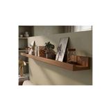 Mutowood 150 cm Tekli Çam Ahşap (MAT BURMA RENGİ) Resim Çerçeve Rafı Duvar Rafı Kitaplık Uçan Raf