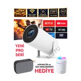 MUTU Taşınabilir Projeksiyon SonVersiyon Android Bluetooth Wifi Akıllı Sinema Projektör 1280*720P