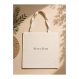 MUTURA BASKISIZ HAM BEZ %100 PAMUK ÇANTA ÖRME KULP KİTAP AKSESUAR CÜZDAN TELEFON MAKYAJ ÇANTASI 30 CM X 30 CM