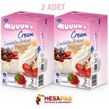 Muuuky Şekerli Sıvı Krem Şanti 1 kg (2 Adet) (Yerli Üretim)