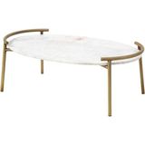 Muva Concept Tessaro Modern Mermer Metal Orta Sehpa - Beyaz