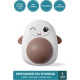 Muvicado Catnip Kedi Çimi Kedi Oyuncağı Yalama Topu Doğal Kedi Nanesi 360 Derece Dönen Top Oyuncakları - Kahverengi