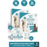 Muvicado Iç Dış Parazit Kedi Köpek Dış Parazit Damlası Kedi Pire Damlası Köpek Pire Damlası Kedi Iç Dış Parazit Damla Tablet Seti Kedi Köpek Ödül