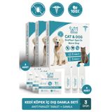 muvicado Kedi Köpek Herbal Worm Stop Bitkisel Tablet 250 mg+ Anti Spot On Bitkisel Damla 1 ml Bit Pire Kene