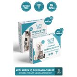 muvicado Kedi Köpek Iç Dış Anti Parazit Uzaklaştırıcı Bitkisel Damla Ödül Tablet Seti Bit Pire Giderici