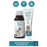 muvicado Multivitaminli Kedi Damlası ve Taurinli Kedi Maltı - Kedi Tüy Sağlığı - Kedi Tüy Yumak Önleyici