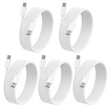 MUXA USB C Şarj Kablosu - 5 Paket 6FT (60W/3.1A) USB C - USB C Kablosu Tip C Hızlı Şarj Kablosu iPhone 15/15 Pro/15 Plus/15 Pro Max, MacBook Pro, iPad Mini 6/Pro 2021/Air 4, Samsung Galaxy S23 için