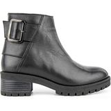 Muya Ostuni 6 Nokta Anatomik Taban Hakiki Deri Kadın Bot - Siyah