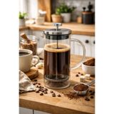 Muybieno 350 ml Çift Cam French Press Cam Filtre Kahve ve Bitki Çayı Demliği