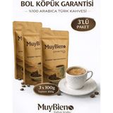 MuyBieno Türk Kahvesi 3X100G %100 Arabica Bol Köpüklü Yoğun Aromalı Taze Öğütülmüş - 3 Adet
