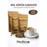 Muybieno Türk Kahvesi 3x100g %100 Arabica Bol Köpüklü Yoğun Aromalı Taze Öğütülmüş