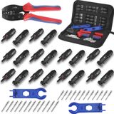 MUYI 47 adet Güneş Paneli Yedek Alet Kitleri, 10 Çift Güneş Konnektörü ve 2 Adet Somun Anahtarı 13-10AWG Kablo için 1 Parça Tel Kıvırıcı (2.5/4/6mm²)