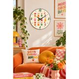 Muyika Design Dopamin Duvar Saati 36 cm Renkli Vazoda Çiçekler Desenli Sessiz Akar Mekanizma Bombe Camlı MUYİKA-Vazoda Çiçekler