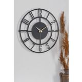 Muyika Design Duvar Saati 50cm Sessiz Mekanizma Siyah Metal Kasa Modern Tasarım - Bunnela Siyah 50 Mds-50
