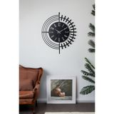 Muyika Design Duvar Saati 50cm Sessiz Mekanizma Siyah Metal Kasa Modern Tasarım - Dubai 50 Siyah Mds-50