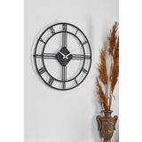 Muyika Design Duvar Saati 50cm Sessiz Mekanizma Siyah Metal Kasa Modern Tasarım - Roma Elegante 50 Siyah Mds-50