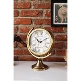 Muyika Design Gold Metal Masa Saati – Sessiz Mekanizma, Roma Rakamlı Dekoratif Vintage Tasarım-Mezza Gold Roma