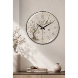 Muyika Design Kuşlu Duvar Saati 36 cm Bombe Camlı MUYİKA Zeytin Dalı Sessiz Akar Modern Salon Mutfak