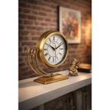 Muyika Design Masa Saati Metal Gold - Sessiz Akar Mekanizma Modern Ofis Salon Mutfak Saati Dekoratif -Ferro Gold