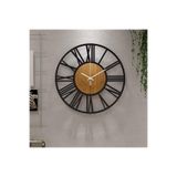 Muyika Design Muyika Roma Attraente Rakamlı Ahşap Göbek Siyah Dekortif Duvar Saati 50x50cm Mds-50