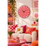 Muyika Design Retro Renkli Salon Duvar Saati 36 cm Funky Sunburst Çizgili Bombeli Genç Odası Saati MUYİKA-Sunburts