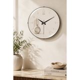 Muyika Design Wabi Sabi Duvar Saati 36 cm Bombe Camlı MUYİKA Japandi Tasarım Sessiz Akar Modern Salon Mutfak