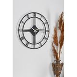 Muyika Duvar Saati 41Cm Sessiz Mekanizma Siyah Metal Kasa Modern Şık Tasarım-Roma Elegante Siyah Mds-41 Myk1332-12