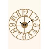 Muyika Duvar Saati 50Cm Sessiz Mekanizma Gold Metal Kasa Modern Tasarım -Asya Metal Gold Eskitme 50 Mds-50 Myk1222