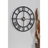 Muyika Duvar Saati 50Cm Sessiz Mekanizma Siyah Metal Kasa Modern Tasarım - Roma Rakamlı 50 Mds-50 Myk1195-06
